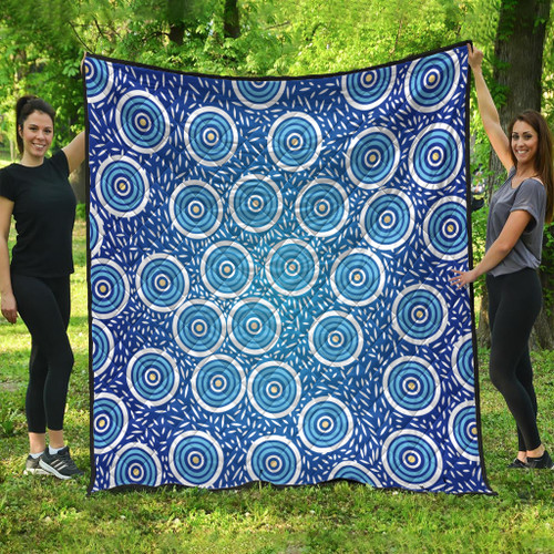 Australia Aboriginal Inspired Quilt - Aboriginal Style Circle Background Quilt